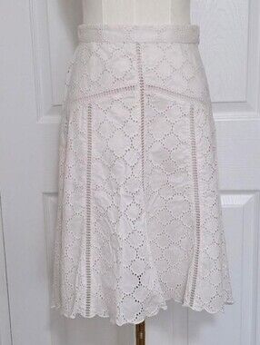 ♡ Scallop Trim Eyelet High-Low Skirt ♡